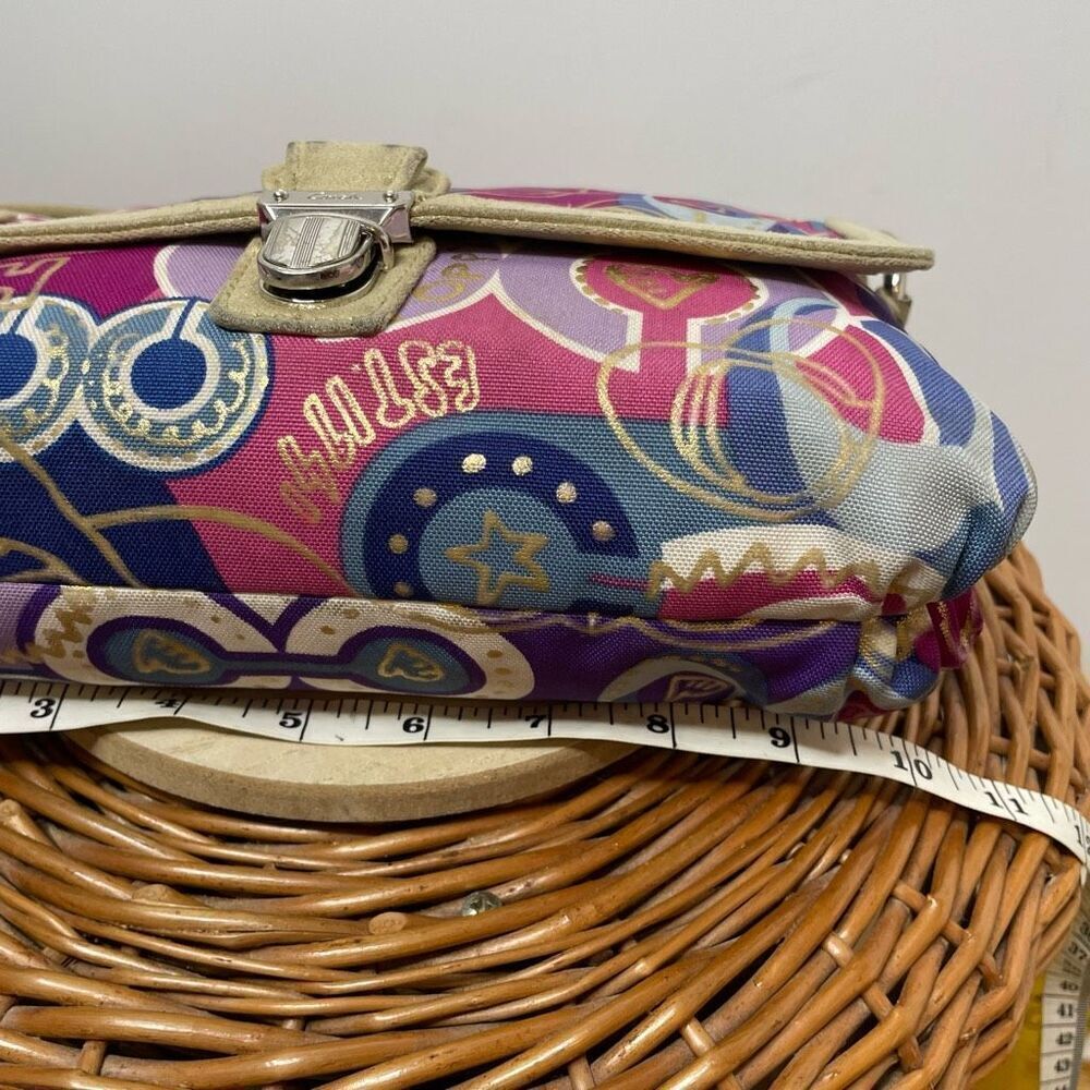 Coach Poppy C‎ Metallic Layla Graffiti Metallic Demi Satchel Shoulder Swing Bag - Picture 3 of 10